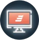 Computer with Ionis Every Step logo icon